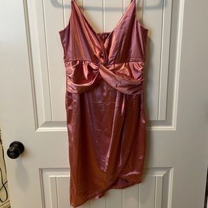 Fiestas Large Metallic Pink Spaghetti Strap Dress